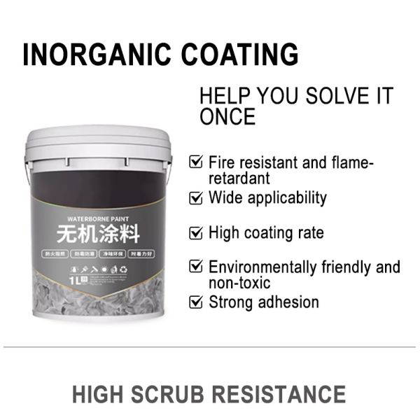 Fireproof Waterproof Eco-friendly Inorganic Coating Water Based Paint for Concrete and Basement