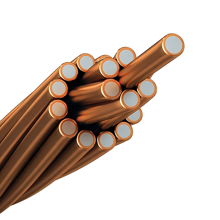 Bare Conductor Copper Clad Steel Wire Cable CCS Stranded Conductor for Overhead Electrical Transmission ASTM B228 Standard with Copper and Steel