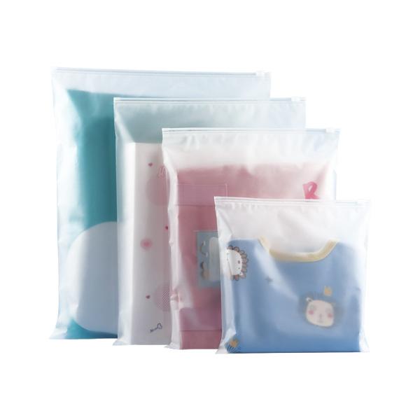 Thickened Material Frosted Zipper Bags With Logo Waterproof Easy Open / Close