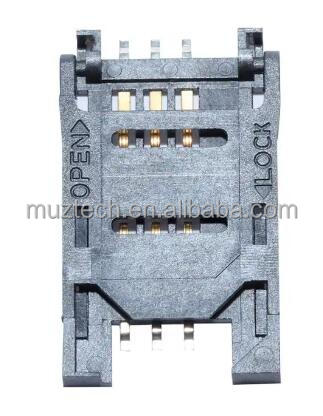 0.01g Black 6 Pin Sim Card Holder Sim Card Case For Versatile Compatibility