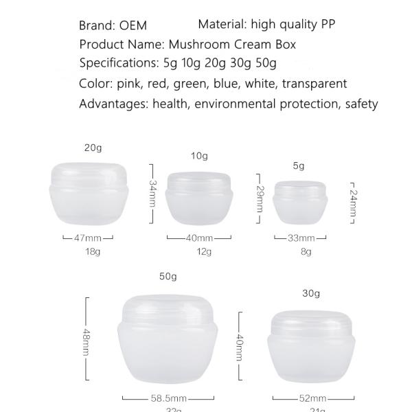 30g 50g 100g 120g 4oz Cream Packaging Clear Pet Plastic Cosmetic Jars With Plastic Lid