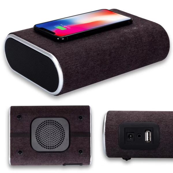 WIRELESS CHARGER BT SPEAKER Portable Bluetooth Mini Speaker with Wireless Charging Stereo Bluetooth Speaker
