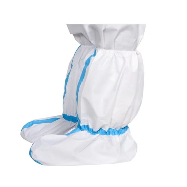 Hubei Haixin Disposable Hazmat Boot Cover Overshoes Knee High Booties White Long Boot Covers Waterproof Rain Shoe Covers