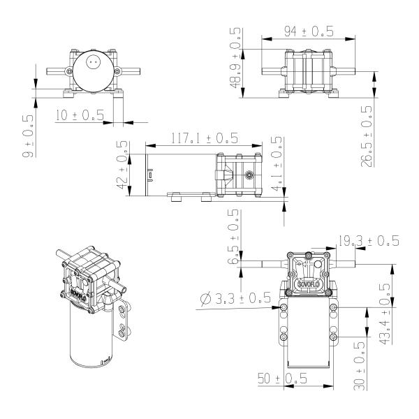 FLOWMATE KDP-14 Series Food Grade Electric Diaphragm Pump 12V 24V DC 1-2L/Min for Water Dispenser Coffee Machine Auto Vending Machine Portable