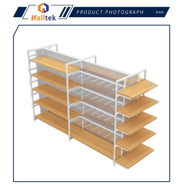 Steel Frame And Wood Light Duty Retail Shop Display Stands