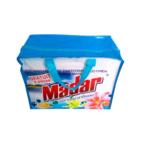 Laminated Zipper Pp Woven Carry Bags For Washing Powder Customized Size