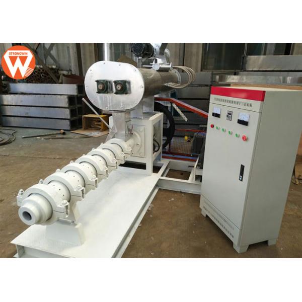 800KG/H 55KW Fish Feed Making Machine , Steel Low Noise Fish Pellet Extruder