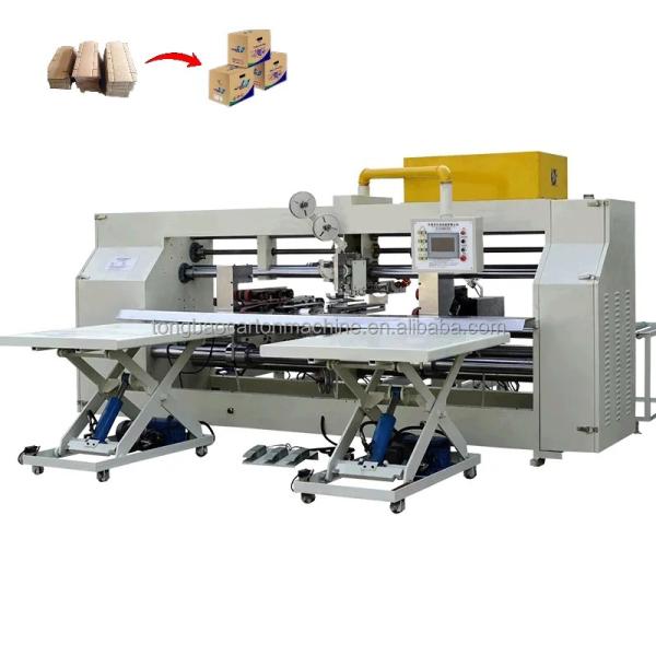 Film Packaging Type Double Pieces Semi-Auto Box Stitching Machine for Corrugated Board