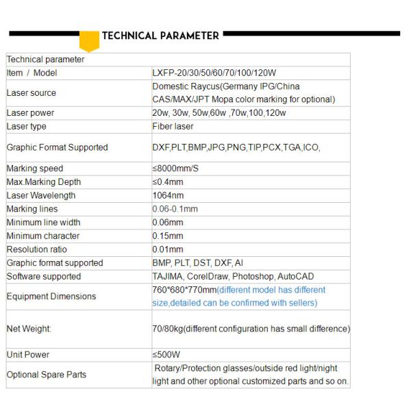 Fully Closed Fiber Laser Color Marking Machine JCZ controller