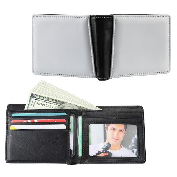 Personalized Mens Bifold Wallet Pu Leather Blank Sublimation Wallets