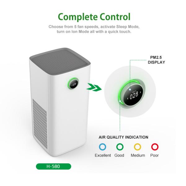 European Electric Floor Standing Air Purifier UV LED HEPA filter Household