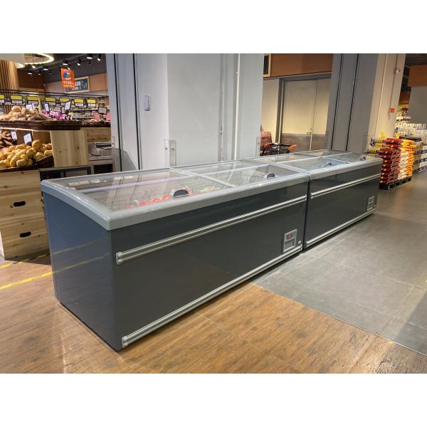 Supermarket Commercial Horizontal Frozen Food Storage Display Island Freezer Fridge