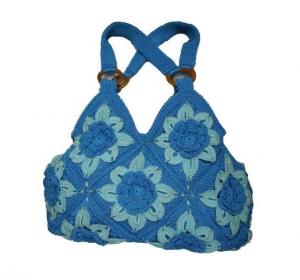 Buy cheap  Handmade crochet hook handbag hobo women sky blue bag product