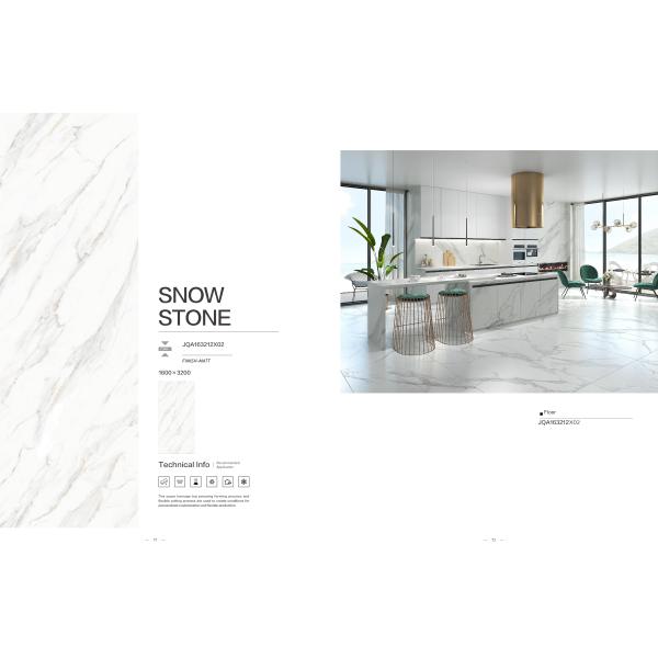 Snow Stone White Shower Floor Ceramic Marble Floor Slate