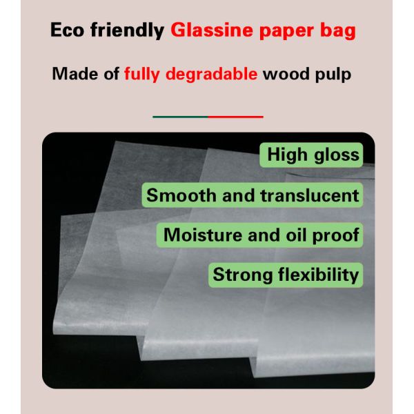 FSC Certified Glassine Paper Bags with High Transparency and Customizable Sizes for Luxury Garment Packaging