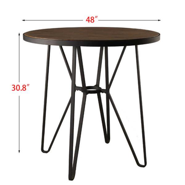 Wood Color 48.03" X 48.03" X 30.7" Simple Modern Dining Table / Round Dinner Table
