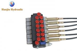 China Round Bale Wrappers Hydraulic Directional Valve Sectional Valve With Flexible Cables on sale