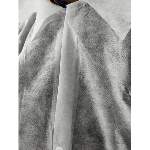 Surgical Protective Medical Lab Coats / Polyester White Waterproof Lab Coat