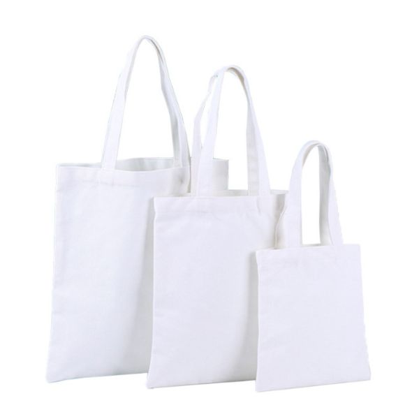 GiftExpress White Cotton Heavy Duty Canvas Shopping Bags Personalized