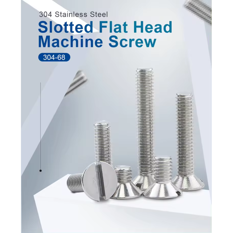 Customized All Sizes GB68 M8 Stainless Steel Slotted Flat Countersunk Head Machine Screw 75mm Perfect for Your Industry