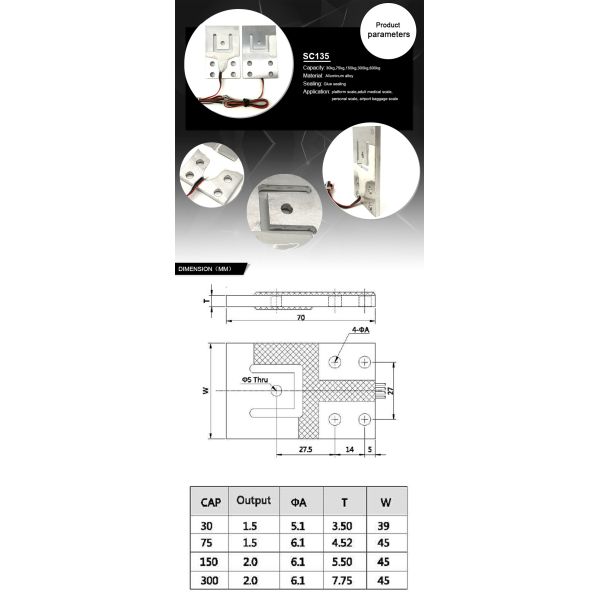 load cell sensor 150 kg 300 kg cell load micro electronic balance load cell
