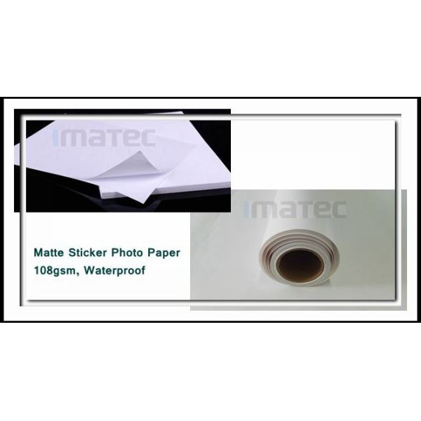 108gsm Matte Coated Paper Self Adhesive , Sticker Photo Paper Waterproof