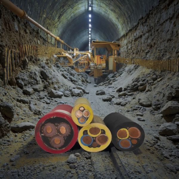 0.6kV Multi Cores Flexible Mining Electrical Cable With Rubber Sheathed Copper Conductor