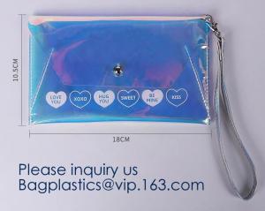 Buy cheap New Design Custom Logo Transparent Waterproof PVC EVA Travel Cosmetic Bag Clear Portable Zipper Pouch, bagease, bagplast product