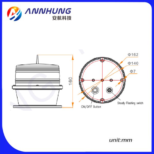 DC3.7V Aviation Warning Lights Low Intensity LED With ICAO Standard