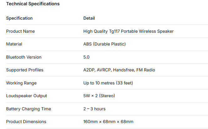 Outdoor Portable Bluetooth Wireless Speaker