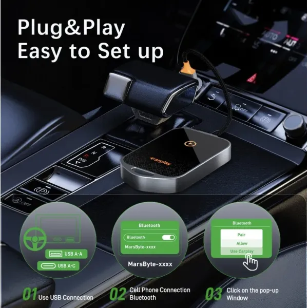 5V Wireless Carplay Adapter For Apple Ios Fast Convert Wired To Wireless Carplay Dongle