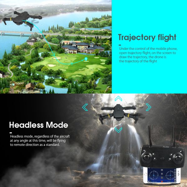 Foldable Altitude Hold Quadcopter Live Video E58 drone camera 1080p