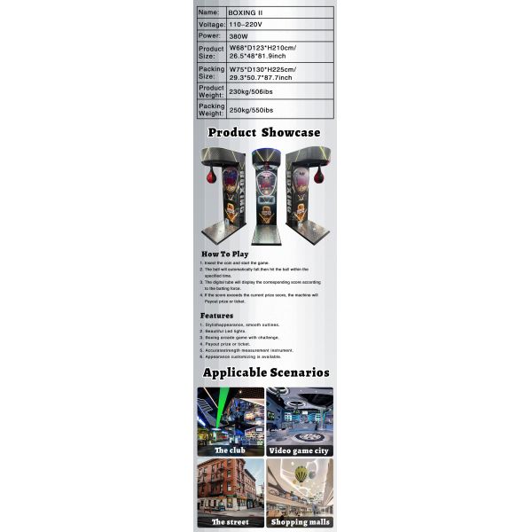 Arcade Boxing Sports Game Machine Electronic Boxing Machine For Amusement Park