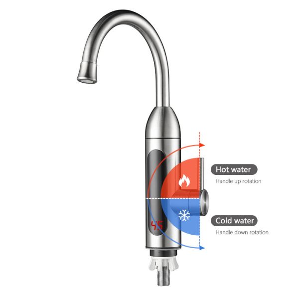 3300W 304 Stainless Steel Hot Cold Kitchen Tap 3s Fast Heating