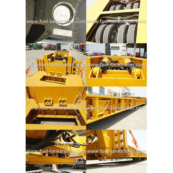 3 Line 6 Axle Heavy Duty Utility Trailer Low Bed 1.5m Steel Plate Solid Crossbeam