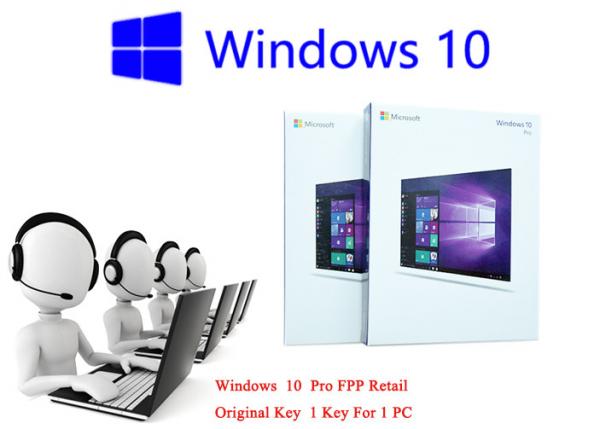 Microsoft Windows 10 FPP Customizable FQC Win 10 Pro Retail Box Online Activation