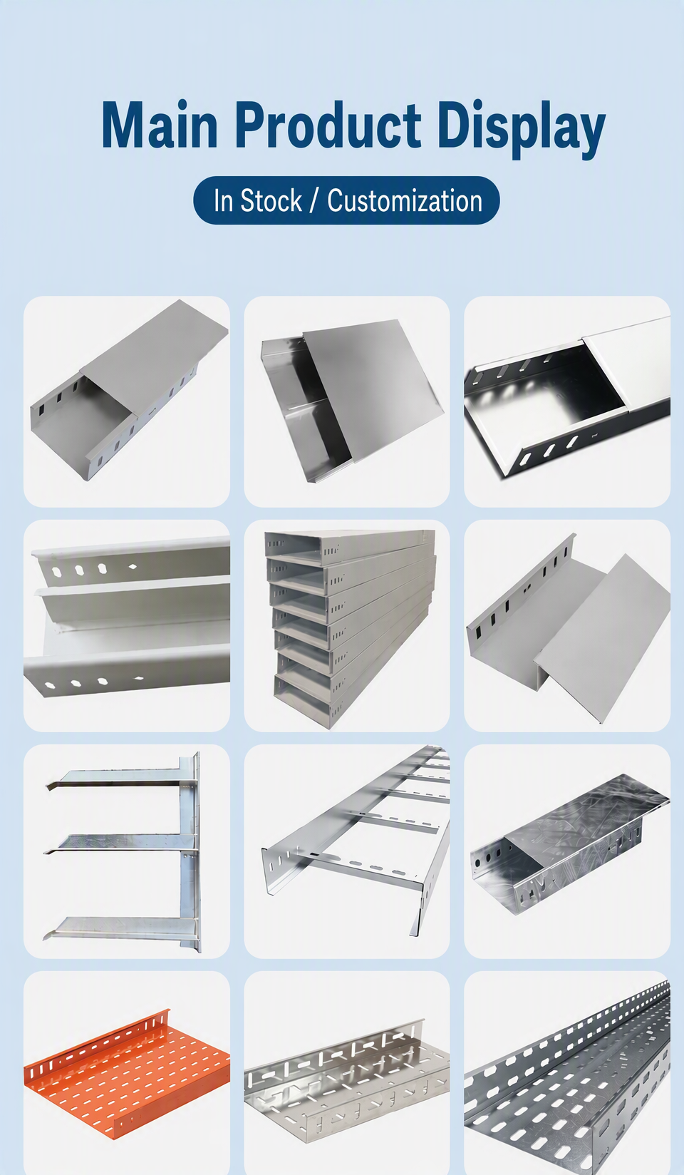 Fireproof Powder-Coated Stainless Steel Hot-Dip Galvanized Cable Tray Power Bridge