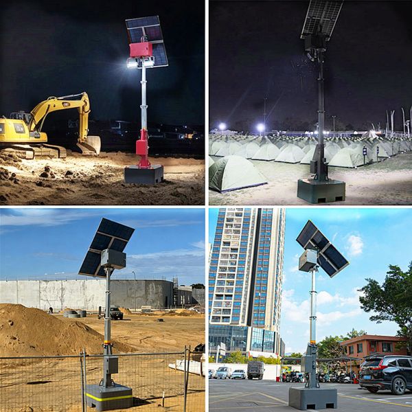 Renewable Solar Energy Light Tower Surveillance Tower with CCTV Camera Mobile Solar Light Tower