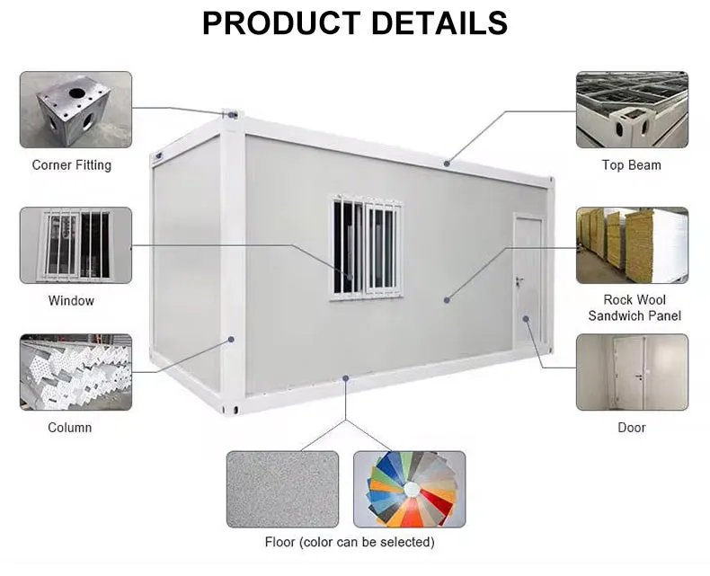 Modern Steel Frame Flat Pack Container House for Office Workspaces