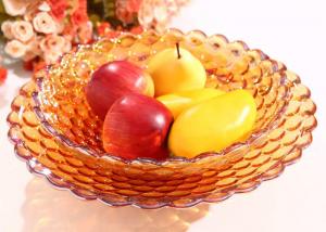 China 370*70*120mm Home Decorations Crafts , Practical Hand Blown Glass Fruit Dish on sale