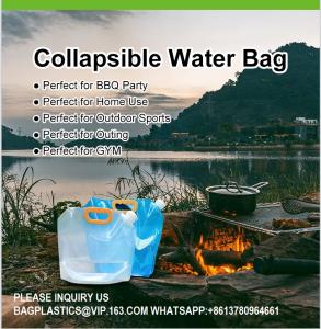 China Wholesale Portable 5L 10L Water Bag With Dispenser Valve Stand Up Plastic Spout Pouch Camping Outdoor Water Bag on sale