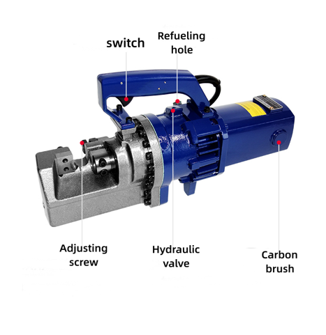 Portable rebar cutter for steel processing on construction sites