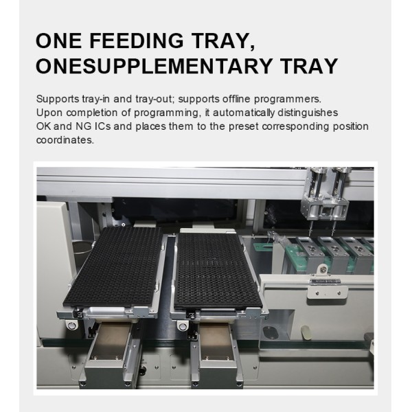 KR82-2500R Automatic Tray IC Programmer | 8 Stations + 2 Nozzles | ±0.03mm Precision for SOP/QFN/BGA/QFP | 2500 UPH