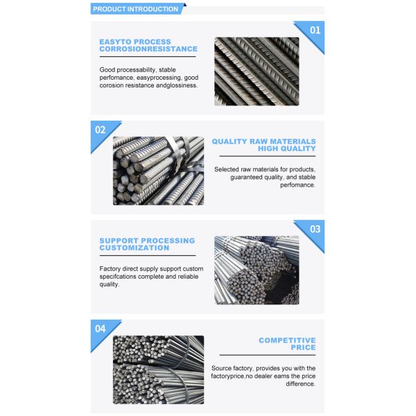 HRB400 HRB500 Iron Rod Rebar and Strong Construction Material