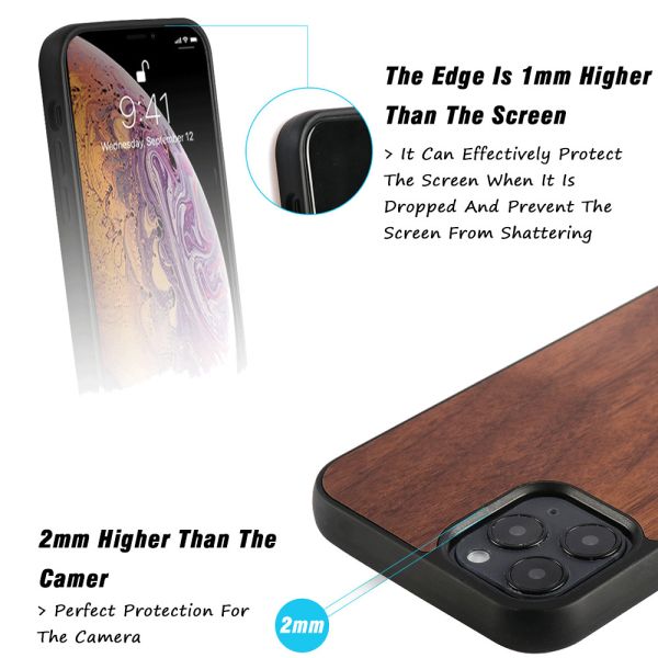 Bamboo Natural Walnut Wooden Phone Cover Shockproof For IPhone