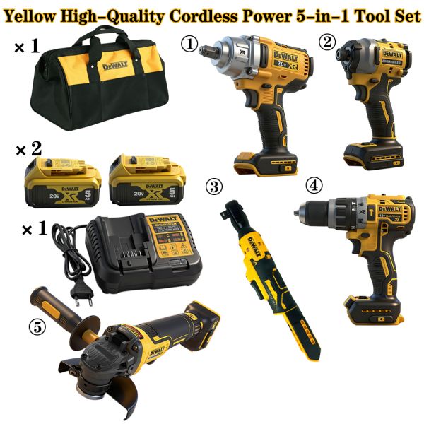 8 Pieces Dewalt Tool Set 5.0ah Batteries Dewalt Combi Set Customized