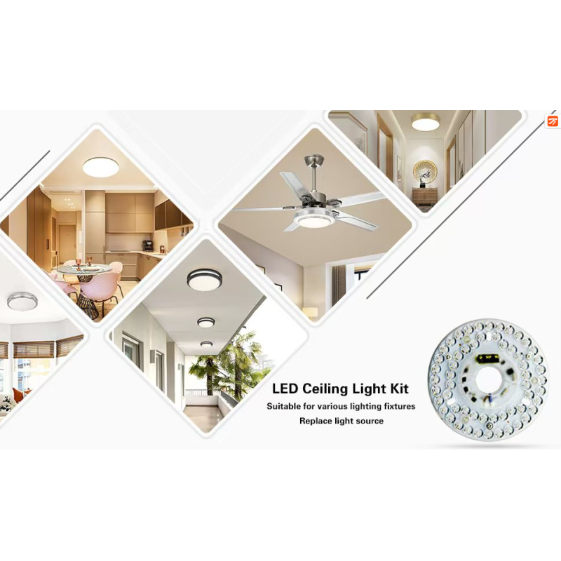 Dia125mm 4.9inch 24W LED Ceiling Fan Light Retrofit Kit Ceiling Light Replacement Kit 5CCT 3000K 3500K 4000K 5000K 6000K Adjustable 12W 18W 24W Switch