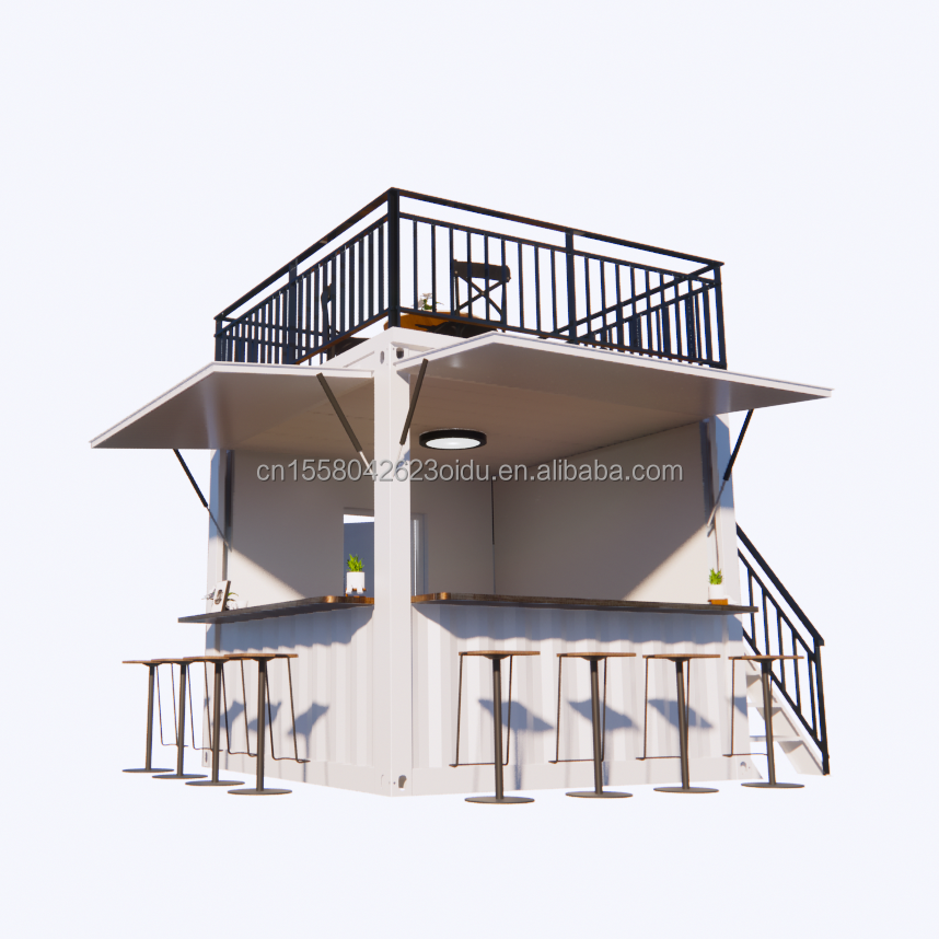 Custom Mobile Store 10ft and 20ft Movable Shipping Container Coffee Shops Main Structure Galvanized Steel Square Tubes