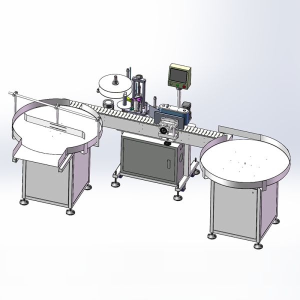 High Speed Bottle Labeling Machine Food Cosmetics Automatic Label Applicator Machine with Belt Conveyance
