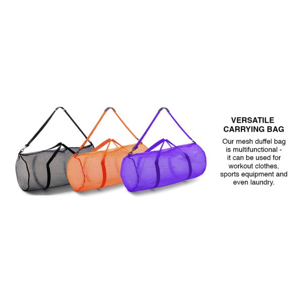 Mesh Sports Duffle Bag Multipurpose Oversized Gym Bag With Zipper Adjustable